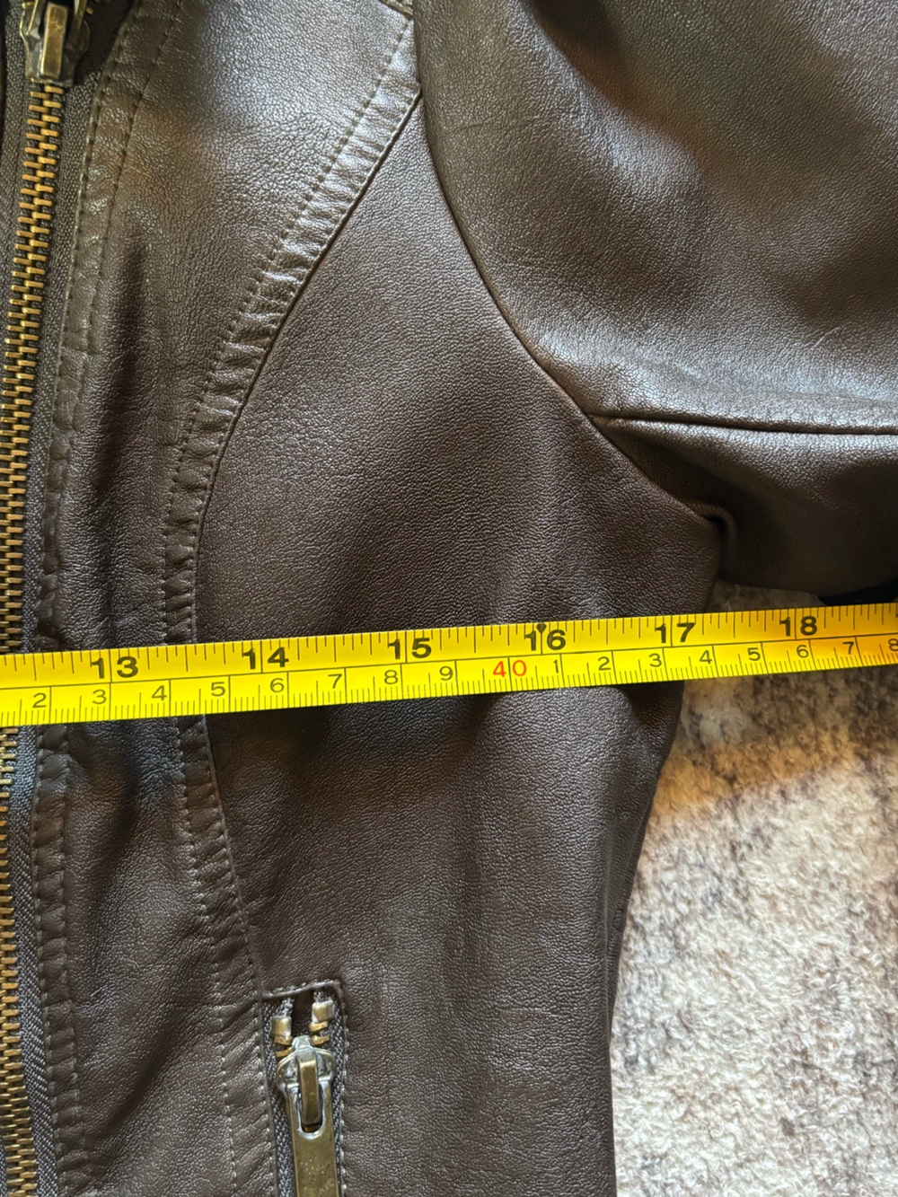 blanc noir Women's Grey Leather  Moto Jacket Sz Small - Picture 12 of 14